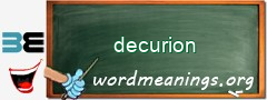 WordMeaning blackboard for decurion